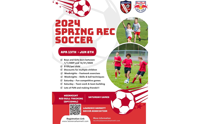 Spring 2024 Recreation Soccer Registration is Open