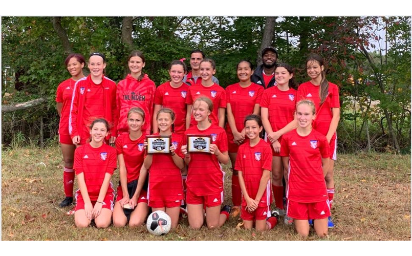 U14G Thunder Girls are champions again at the 2021 Mount Laurel Columbus Day Tournament. 