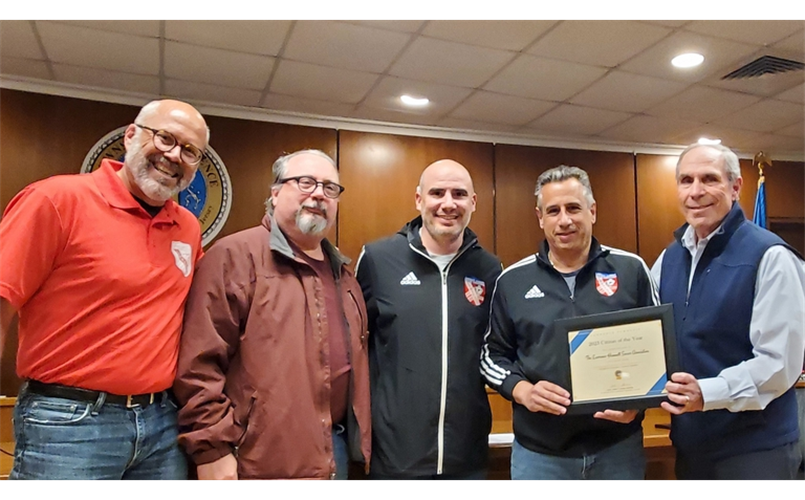 Lawrence Hamnett Soccer award the 2023 Lawrence  townshipCitizen of the Year Large Group